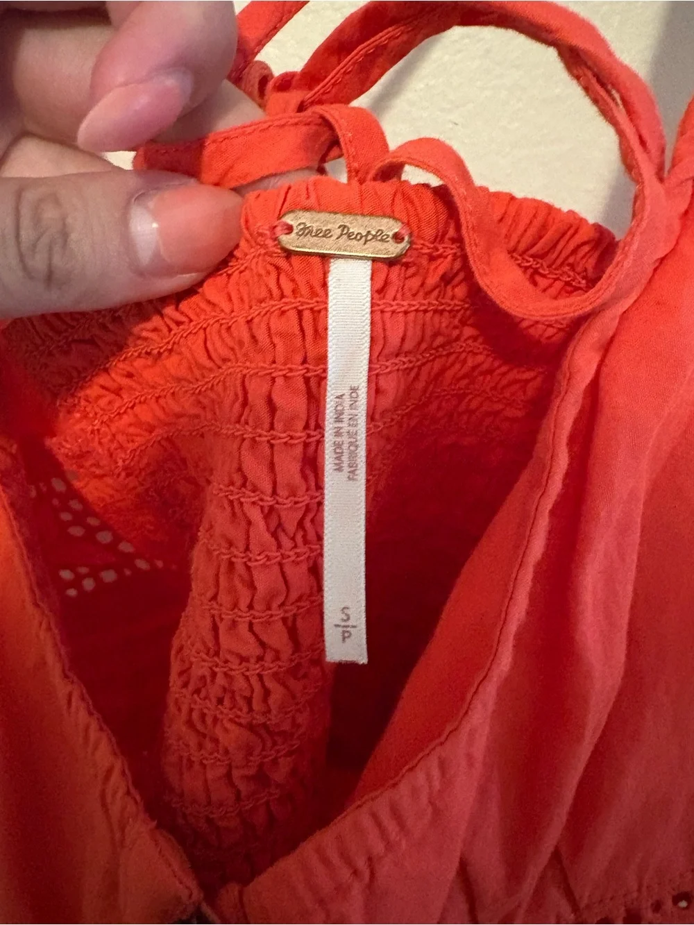 Women’s Free People Coral Eyelet Peplum Button-Front Tank Top